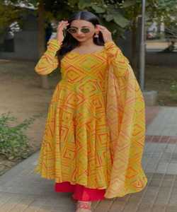 Robe de soirée Salwar Suit en viscose brodée lourde Alphanumero, vêtement de fête, vente en gros - Product Image 5