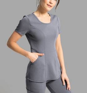 Vente en gros, uniforme unisexe gris blouses médicales hôpitaux vestes de médecin de beauté uniforme d'infirmière Logo personnalisé blouses médicales pour femmes - Product Image 2