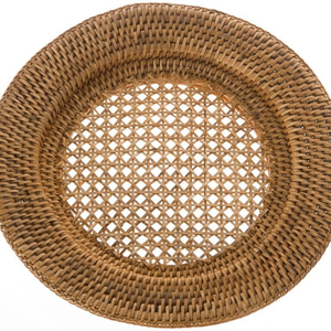 Assiettes de charge en rotin du Vietnam faites à la main en gros napperons rustiques légers parfaits pour la cuisine, la salle à manger et l'hôtel. - Product Image 4