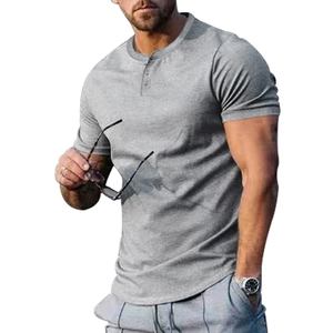 Camiseta Deportiva Informal de Verano para Hombre Henry, Corte Ajustado, 100% Algodón, Cuello Redondo, Manga Corta, Estilo Formal - Product Image 3