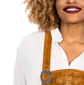 100% haut de haute qualité en cuir bavarois véritable Lederhosen Shorts pour femmes élégant et respirant poche Logo bouton décoration - Product Image 5