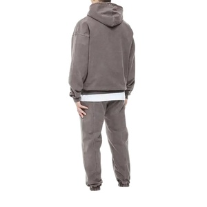 Sweat à capuche et pantalon de survêtement délavés à l'acide épais Survêtements délavés à l'acide unis Survêtements pour hommes - Product Image 3
