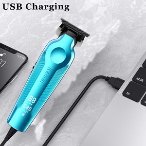 Tondeuse à cheveux sans fil à lames à écartement zéro pour hommes, rechargeable, avec lame en T, LED, prise US, alimentée par batterie - Product Image 3