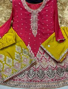 Chinon pesado de diseñador con traje Salwar DE TRABAJO bordado para mujer, ropa de fiesta y recepción de India Export - Product Image 3