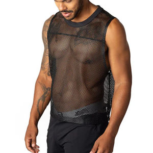 Fabrication OEM Débardeur en maille personnalisé pour hommes Running Sports Mesh Débardeurs sans manches pour hommes Fitness Maillot de basket-ball d'entraînement - Product Image 1
