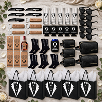 Lot de 50 cadeaux personnalisés pour garçons d'honneur : Coffret de demande en mariage, verres à shot, trousse de toilette en cuir PU, ouvre-bouteille, refroidisseur de canettes - Cadeau de mariage