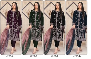 Organza pesada de diseñador pakistaní con estampado digital de trabajo bordado para mujer - Product Image 4