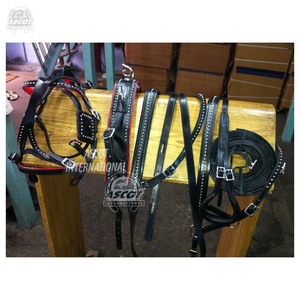 Venta al por mayor de arnés de conducción de caballos de alta resistencia en cuero genuino con logotipo personalizado negro marrón al por mayor - Product Image 2