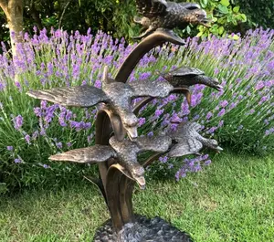 Bahçe süsleri Metal kuş heykeli satılık büyük bronz çeşme heykeli