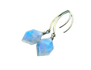 Pendiente de plata de ley 92,5 con forma de piedra lunar, arcoíris Natural, fabricante al por mayor, de alta calidad - Product Image 1