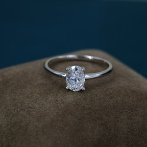 Anillo de boda de compromiso de Plata de Ley 925 de alta calidad, piedra preciosa Natural, moissanita ovalada, ajuste de incrustaciones de perlas de diamantes, ropa de fiesta - Product Image 1