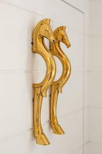 Manijas de Puerta de Latón Antiguo y Tiradores de Cajones de Latón, Herrajes de Metal Hechos a Mano y de Latón Macizo Vintage - Product Image 3