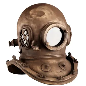Casco de buceo náutico decorativo para el hogar, en stock, escultura de casco de buceador antiguo de metal, miniatura de buceo. - Product Image 5