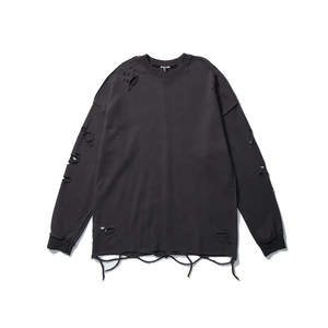 เสื้อสเวตเตอร์คอกลมคอกลมแขนยาวโอเวอร์ไซส์แบบสวมหัวคอกลมผ้าคอตตอนใส่ได้ทั้งชายและหญิงเสื้อสเวตเตอร์คอกลมฮิปฮอปใส่โลโก้ได้ตามต้องการ - Product Image 2