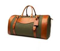 Sac de voyage vintage unisexe en cuir véritable imperméable pliable et écologique avec compartiment de rangement pour chaussures pour le camping et les voyages