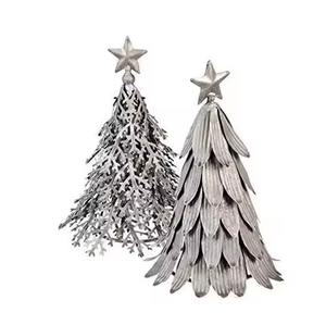 Árbol de Navidad Moderno de Metal Plateado con Estrella para Decoración del Hogar, Diseño Ecológico y Duradero - Product Image 1