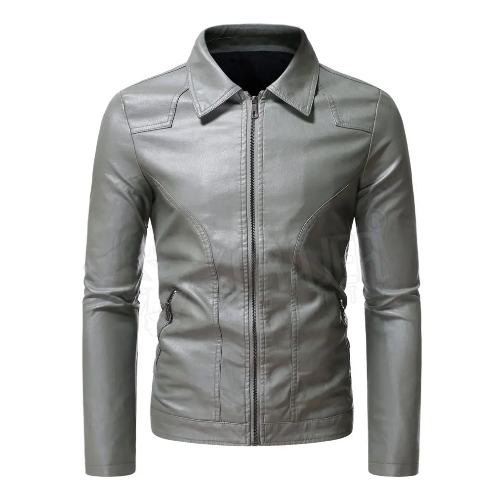 2022 New Brand Men Jacket Spring Fall Soft Leather Jacket For Men Fashion Clothing Long Sleeves Latest Style Leather Jacket