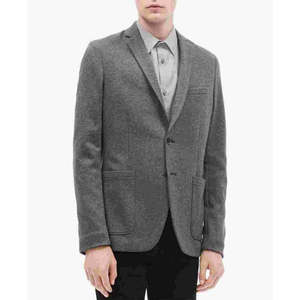 Giacca Douglas da Uomo Calvin Klein, Vestibilità Slim, in Vera Pelle, Stile Smart Casual, Collezione Autunnale, Grigio Medio, Taglia Finita, Rivestita - Product Image 1