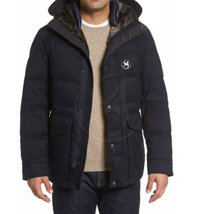 Veste matelassée pour homme à col montant enduit, avec logo frontal, manches longues, nouvelle collection, fabrication usine, vente en gros personnalisée, veste d'hiver - Product Image 1