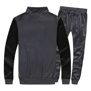 100% algodón Material personalizado Casual en blanco hombres chándales entrenamiento deportivo y Jogging desgaste dos piezas cremallera chándal 2023 - Product Image 2