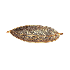 Meilleure vente plateau de conception de feuille en relief en métal fait main à un prix raisonnable de l'Inde - Product Image 1