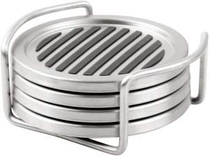 Trendy Metallic <b>Drink</b> Coasters set with <b>Stands</b> Ideal Living Room Kitchen bar Tables Contemporary Design for a Modern Lifestyle - Product Image 6