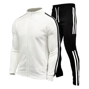 Spring <b>Summer</b> Tracksuit 2 Piece Set For <b>Men</b> Gym And Sportswear Stand Collar Design Stripe <b>Men's</b> <b>Jacket</b> Casual Male Tracksuit - Product Image 3