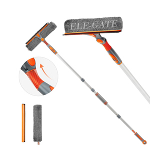 Kit di Pulizia per Finestre con Asta Telescopica in Alluminio, Strumenti per Pulizie Domestiche con Materiale Plastico Resistente - Product Image 1