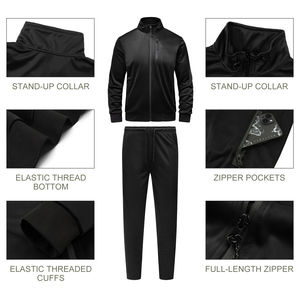 Chándal personalizado vendedores Stand up Collar Jogger pantalones 2 piezas chándal Zip up chándales para hombres de alta calidad - Product Image 3