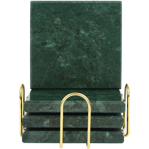 Elegante posavasos de mármol Diseño único Look soporte de latón con posavasos chapado en oro para café y bebida de té - Product Image 3