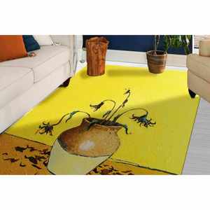 Alfombra con diseño de girasol de Banksy: Decoración antideslizante para la entrada, alfombra de chenilla - Product Image 1