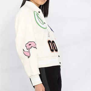 2025 Custom New Men Leather Sleeves Embroidered Chenille Patches Varsity Jacket Letterman Baseball College Jacket - Product Image 3