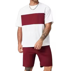 DAKHA SPORTS Conjunto de Camiseta y Pantalones Cortos de Verano para Hombre, Dos Tonos, Ecológico, de Secado Rápido, Transpirable, Tejido de Punto de Algodón/Poliéster - Product Image 1