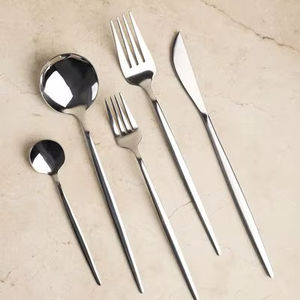 Ensemble de couverts en acier inoxydable pour mariage et restaurant, cuillère, fourchette, couteau, couverts, prêt à être expédié - Product Image 1
