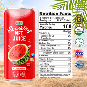 Bebida de Jugo de Sandía Espumosa VINUT 330ml, Muestra Gratuita, Precio al por Mayor, Fabricante de Marca Blanca OEM ODM, ISO - Product Image 4