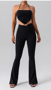 Haut extensible personnalisé pour femmes dos nu Sexy Yoga Crop Top Plus Size Fitness Workout Débardeurs avec soutien-gorge de sport à bretelles et dos nu - Product Image 4