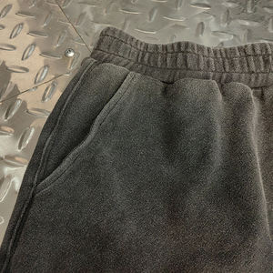 Vintage Wash Thick Cotton Streetwear Sweat <b>Shorts</b> Custom Logo <b>Men</b> Applique Embroidery <b>Patched</b> Raw Hem French Terry <b>Shorts</b> - Product Image 5