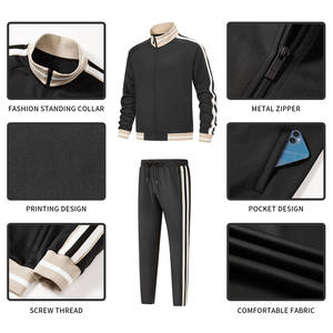 Vêtements pour hommes automne hiver 2025 avec logo personnalisé ensemble deux pièces unisexe sweat pantalon coupe-vent de sport respirant vêtements de sport survêtement - Product Image 5
