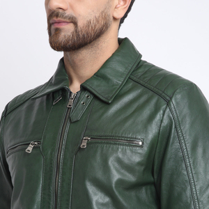 Chaqueta de Cuero Auténtico de Vaca para Hombre, Elegante y Exigente, Diseño Personalizado y Bordado, Chaqueta de Cuero Suave y Cómoda para Hombre - Product Image 4