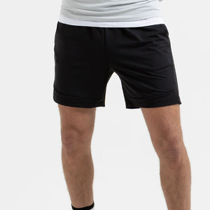 Customized <b>Men's</b> Black Athletic <b>Shorts</b> Quick Dry Gym Sports Wear with Solid Pattern Digital Printing <b>Knee</b> <b>Length</b> Made Polyester - Product Image 1