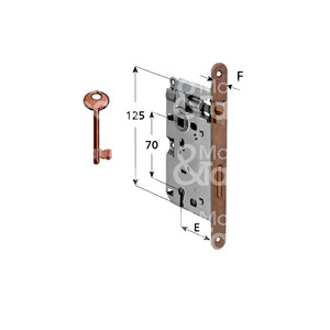 <b>SMALL</b> PATENT <b>LOCK</b> Round edge without striker Front. 20 - Product Image 1