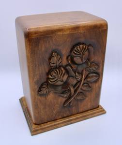 Urne funéraire rose classique sculptée urnes en bois de manguier bon marché humaines - Product Image 3