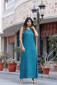 Vestido de verano de rayón 100%, hechos a mano estampado floral ecológico con motivos étnicos, vestido informal transpirable para uso diario - Product Image 4