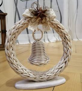 Handmade Natural Rattan <b>Christmas</b> <b>Wreath</b> with Pine Cones and Ribbon for <b>Door</b> and Wall Decoration - Product Image 5