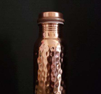 Bouteille en cuivre martelé pur, type à vis, design indien fait main, style classique, écologique, compatible lave-vaisselle