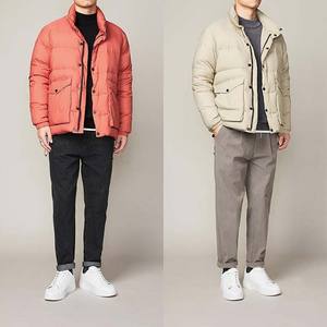 Nouveauté Veste matelassée de haute qualité pour l'hiver, chaude, à la mode, de couleur unie, à col montant pour hommes, pour l'extérieur, avec logo personnalisé - Product Image 4