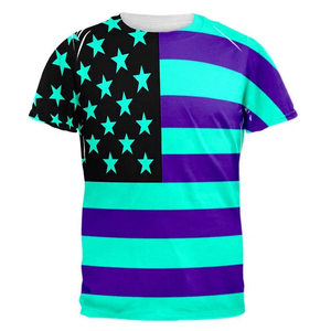 Men's Short Sleeve T-<b>Shirt</b> With Green Yellow Stripes And <b>Stars</b> Pattern O-Neck Casual Breathable Knitted Polyester Regular Fit - Product Image 5