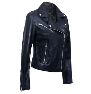 Chaqueta Bomber de cuero marrón de alta calidad para mujer, lona transpirable a prueba de viento para carreras de motos al aire libre, procesamiento terminado - Product Image 5