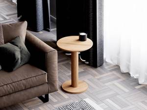 Table de chevet indienne flottante en chêne massif faite à la main Mobilier de chambre minimaliste moderne en bois naturel écologique - Product Image 2