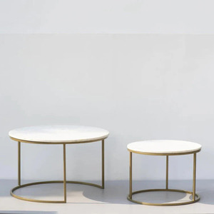 Ensemble de tables doubles rondes Design élégant et pratique pour votre maison Ensemble de tables doubles rondes de luxe Accent élégant - Product Image 4